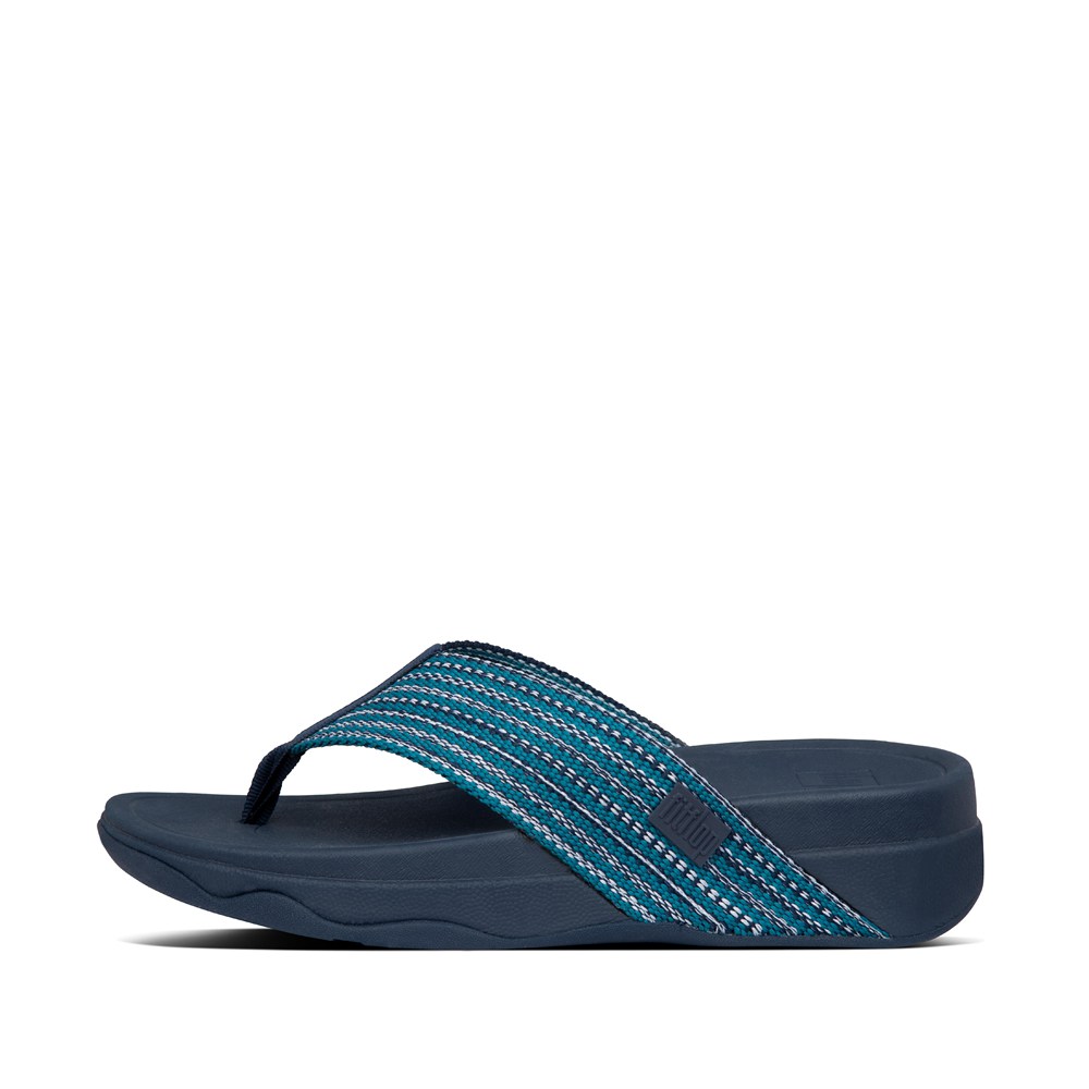 Fitflop Womens Sandals - Surfa Toe-post - Blue - 582-ESLTAP